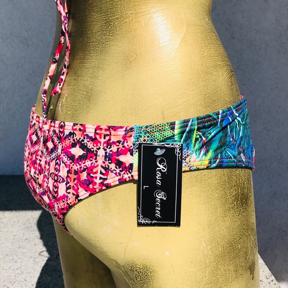 NWT 80s Inspired TROPICAL Status Print BIKINI L - Picture 11 of 16